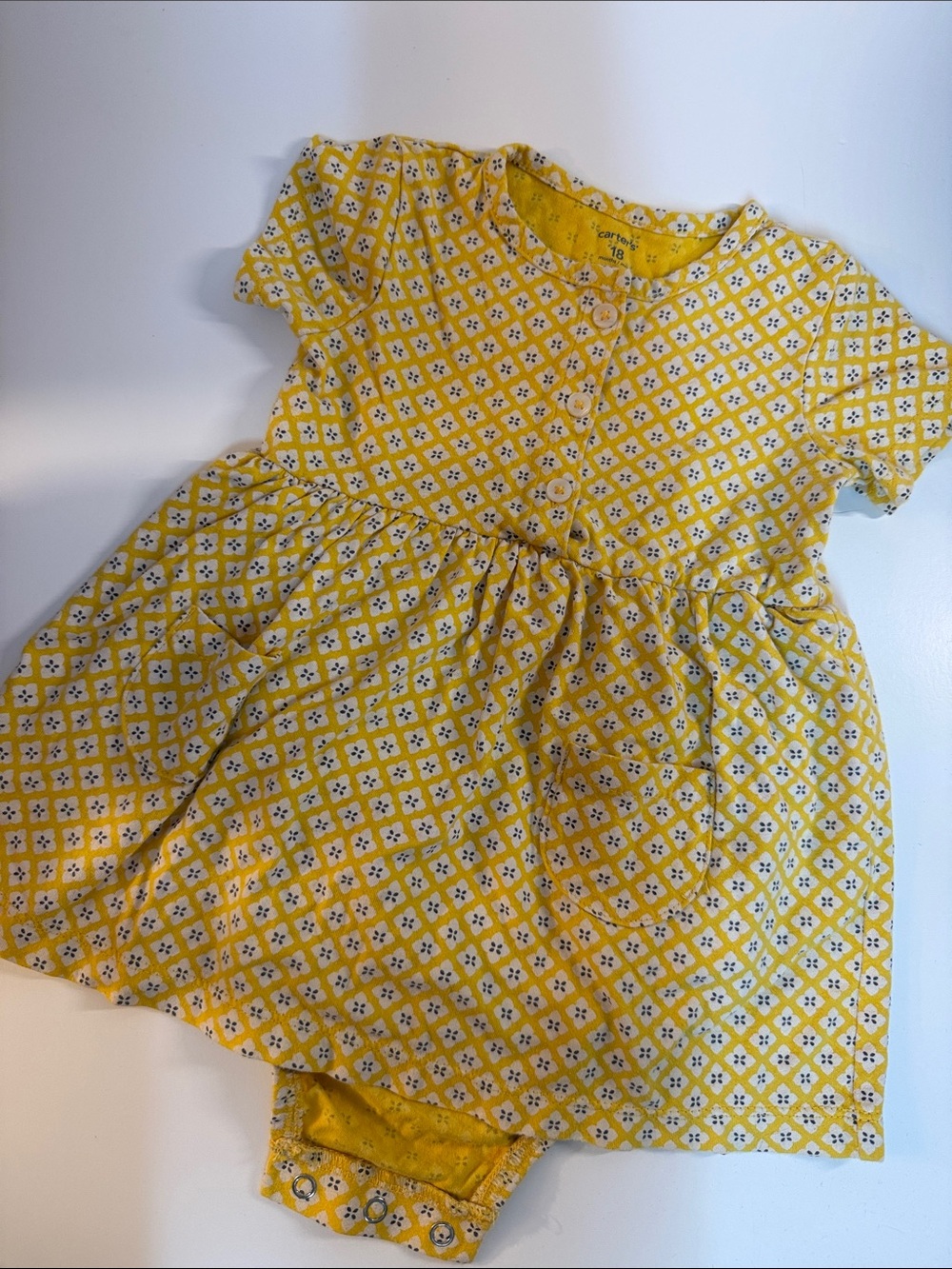 Carter’s Yellow Print Baby Onesie Dress
